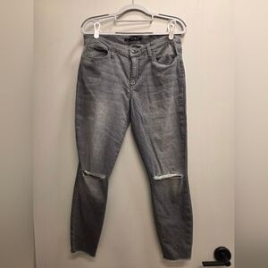 Gray Distressed Women's Jeans